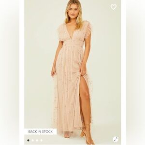 Altar’d State- Aster Glitter Maxi Dress with Slit